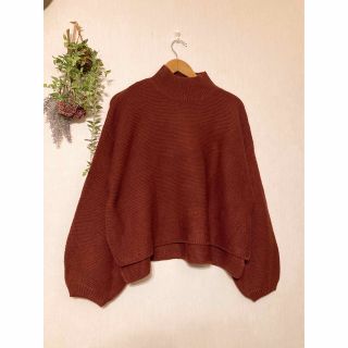 メルロー(merlot)の新品 メルロー ニット ぽわん袖 エンジ(ニット/セーター)