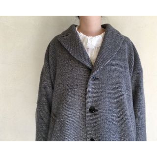 ネストローブ(nest Robe)のnest Robeウールチェックピークドラペルコート　(CHECK)(ロングコート)