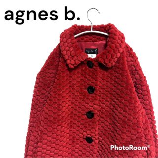 agnes b.★立体 ドット柄ジャケット ファーコート