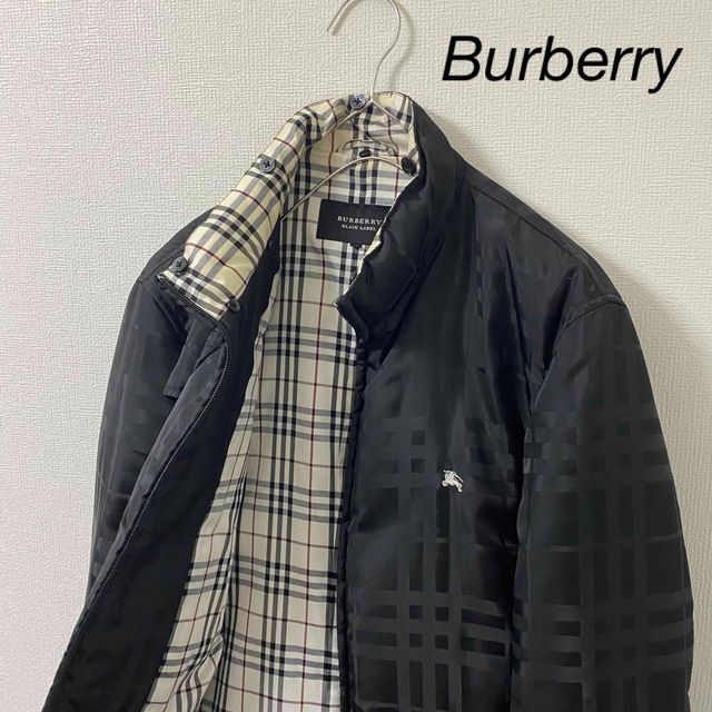BURBERRY - BurberryバーバリーダウンジャケットmMブラック黒ノバチェックアウター