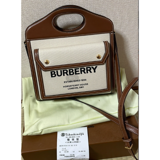 通常在庫品 バーバリー ミニレザー トリムキャンバス ショルダーバッグ