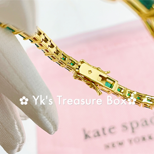 kate spade new york(ケイトスペードニューヨーク)のK007/kate spade/希少/エメラルドプレゼントテニスブレスレット レディースのアクセサリー(ブレスレット/バングル)の商品写真