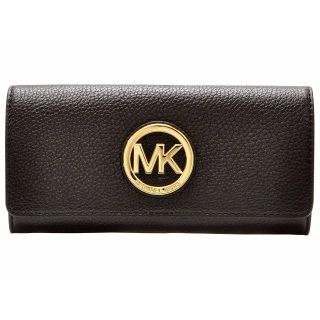 マイケルコース(Michael Kors)のMichael Kors マイケルコース レザー 長財布　黒(財布)