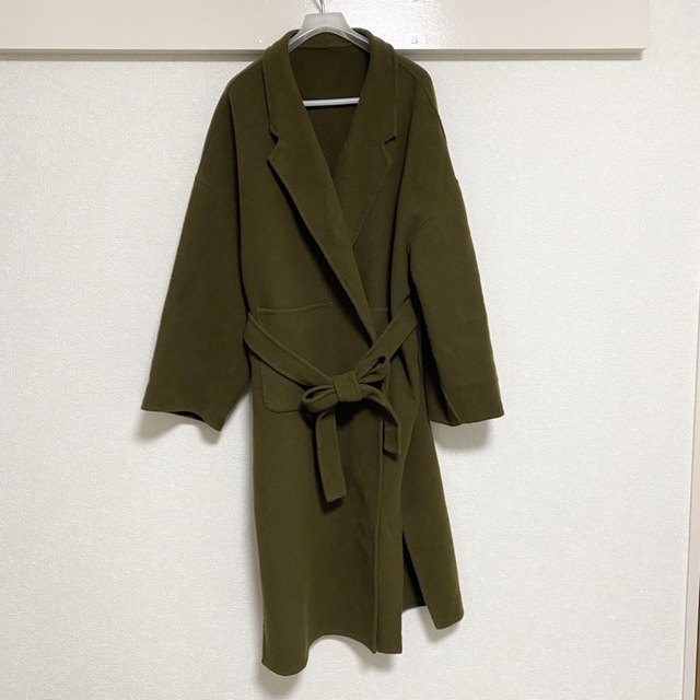 antiqua - antiqua KINU アンティカ 手縫いロングコート カーキの通販 ...