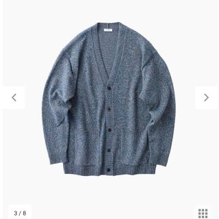 エイトン(ATON)のWOOL MOULINE OVERSIZED CARDIGAN(カーディガン)