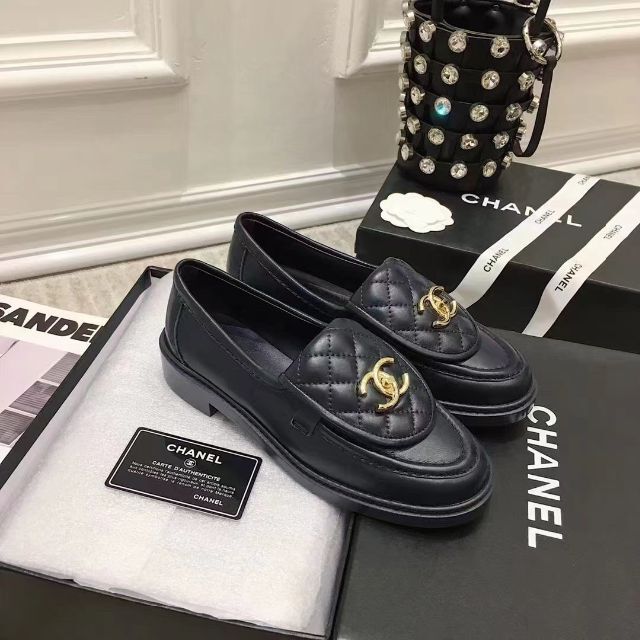 シャネル CHANEL CCマーク モカシン ローファー ターンロックファー
