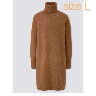 ザラ(ZARA)の未使用 タグ付き UNIQRO ユニクロ　　　　ワンピース L 茶 ウール(ロングワンピース/マキシワンピース)