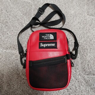 Supreme North Face Shoulder Bag Red レザー