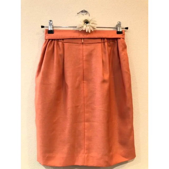 NOLLEY'S(ノーリーズ)の＊ 美品　NOLLEY'S ノーリーズ　スカート　M オレンジ　膝　リボン レディースのスカート(ひざ丈スカート)の商品写真