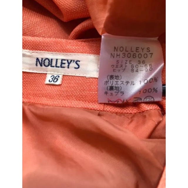 NOLLEY'S(ノーリーズ)の＊ 美品　NOLLEY'S ノーリーズ　スカート　M オレンジ　膝　リボン レディースのスカート(ひざ丈スカート)の商品写真