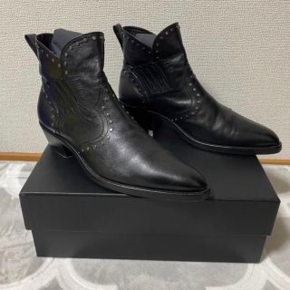 2022発売 サンローランパリ スタッズレザーブーツ サイドゴア シューズ