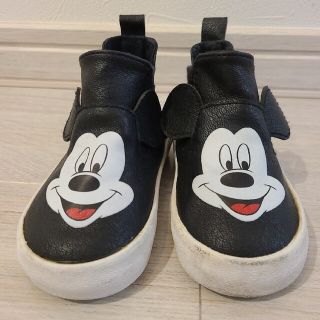 エイチアンドエム(H&M)のみみみ、ミッキーマウススニーカー！10ー11cm　18/19 Disney 黒(スニーカー)