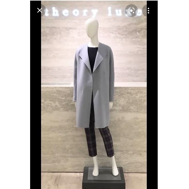 ロングコートTheory luxe 19AW ノーカラーコート - ロングコート