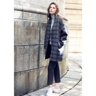 Theory luxe - theory luxe チェック ノーカラーコート 38の通販 by は ...