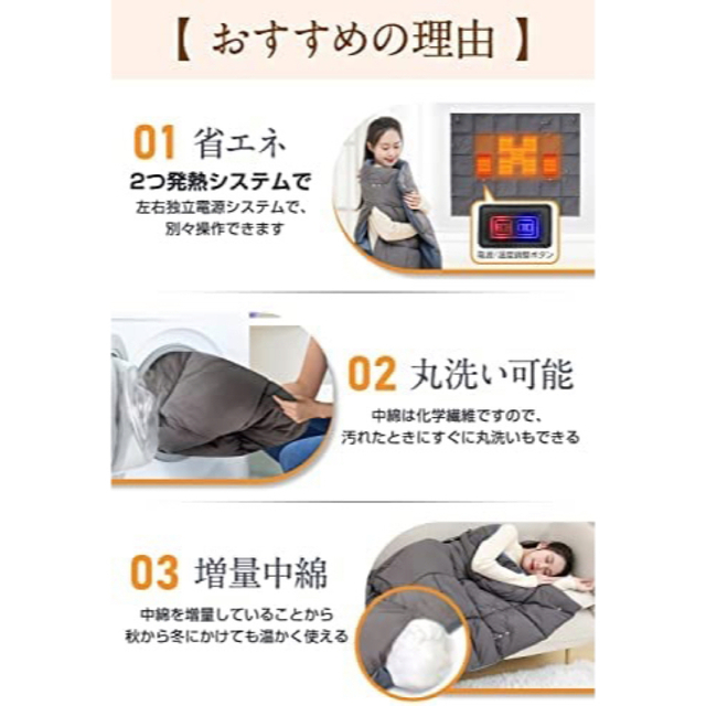 【値下しました！】電気毛布　モバイルバッテリー付き！ スマホ/家電/カメラの冷暖房/空調(電気ヒーター)の商品写真