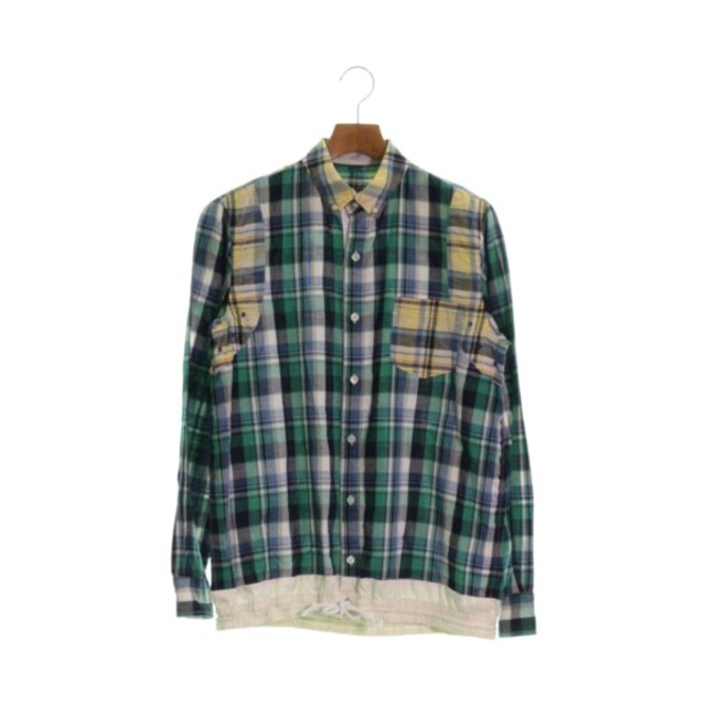 sacai サカイ カジュアルシャツ 2(M位) 紺x緑x白等(チェック) - シャツ
