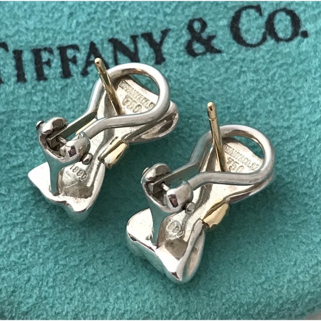 Tiffany & Co.(ティファニー)のTiffany ヴィンテージリボン コンビ ピアス希少美品 レディースのアクセサリー(ピアス)の商品写真