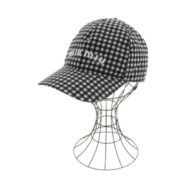 Miu Miu ミュウミュウ キャップ L 白x黒(ギンガムチェック) 【古着】【中古】 | フリマアプリ ラクマ