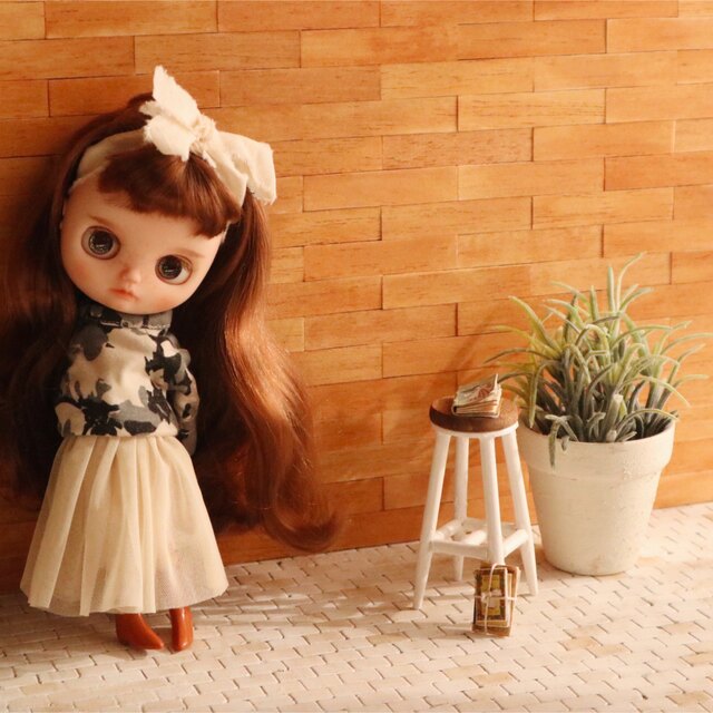 品多く 1/6ドールサイズ 撮影用 背景ボード オレンジブラウンの