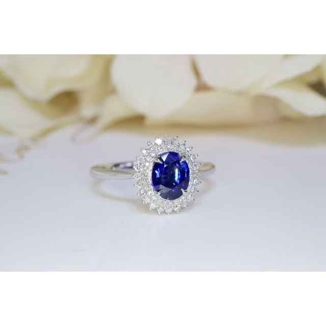 ⭐天然 ロイヤルブルーサファイア ダイヤ リング k18 0.68ct