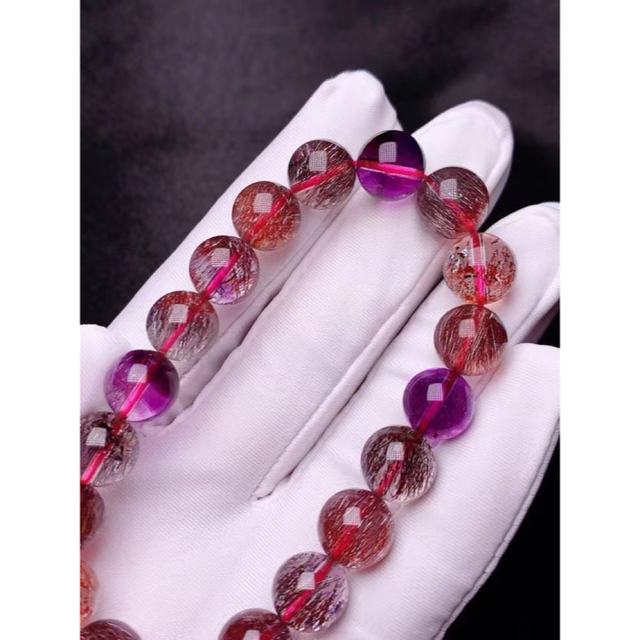 高級】フラワー パープルルチル スーパーセブン ブレスレット 11mm www
