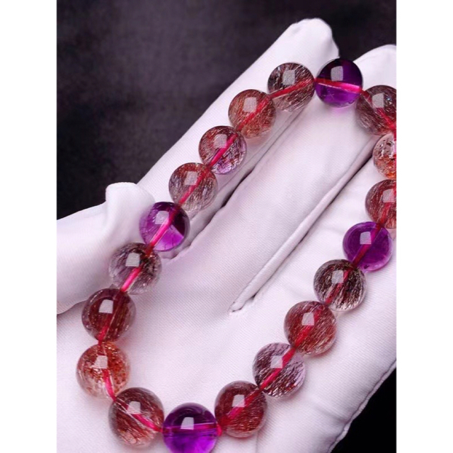 高級】フラワー パープルルチル スーパーセブン ブレスレット 11mm www