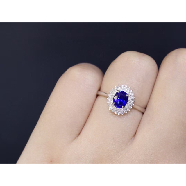 Worldstoneのリング天然 ロイヤルブルーサファイア ダイヤ リング1.88ct k18 f