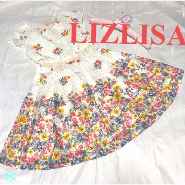 LIZ LISA(リズリサ)の【新品未使用】タグ付き LIZLISA リズリサ 花柄 ワンピース レース  レディースのワンピース(ひざ丈ワンピース)の商品写真