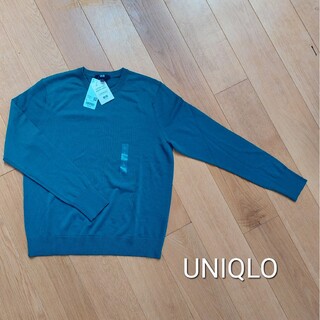 ユニクロ(UNIQLO)のUNIQLO  エクストラファインメリノクルーネックセーター L(ニット/セーター)