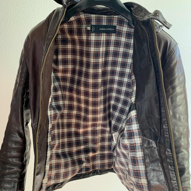 DSQUARED2(ディースクエアード)の週末値下げ⭐︎ディースクエアード　レザーライダースジャケット メンズのジャケット/アウター(ライダースジャケット)の商品写真