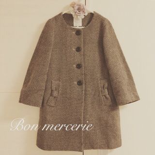 アナトリエ(anatelier)の美品❤︎Bon mercerie リボン付きツイードコート(ロングコート)