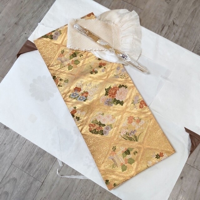 留袖用袋帯+絞り帯揚げ+帯締めセット 彩華つづれ - 和装小物