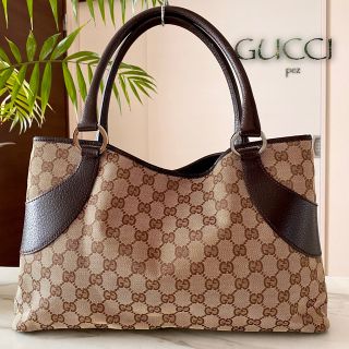 グッチ(Gucci)の極美品 正規品 GUCCI グッチ GG柄 レザーハンドバッグ(トートバッグ)