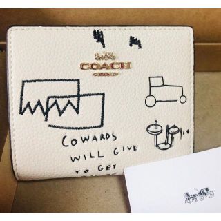 コーチ(COACH)のCOACH 新品 折り財布 バスキア 【正規品】 C5587 アイボリー 白系(財布)