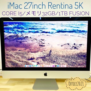 マック(Mac (Apple))のiMac 27inch5K メモリ32GB 1TB Fusion(デスクトップ型PC)