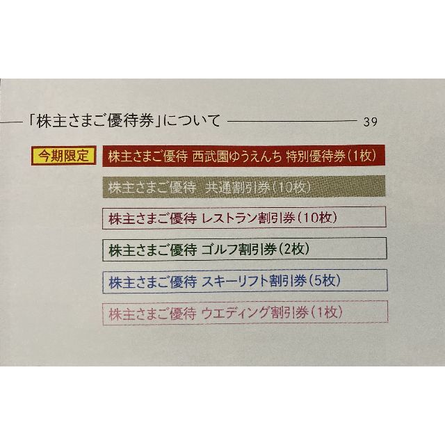 最新 1000株冊子 未使用 西武ホールディングス 株主優待 - その他