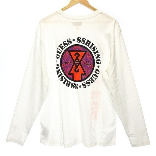 GUESS(ゲス)のゲス GUE88RISING Tシャツ 長袖 ロンT バックプリント XS 白 メンズのトップス(Tシャツ/カットソー(七分/長袖))の商品写真