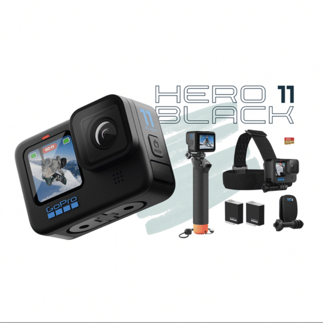 GoPro(ゴープロ)のGoPro HERO11 Blackカメラ＋アクセサリーセット スマホ/家電/カメラのカメラ(ビデオカメラ)の商品写真