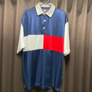 トミーヒルフィガー(TOMMY HILFIGER)のTOMMY HILFIGER 90s ポロシャツ M フラッグ ポリエステル(ポロシャツ)