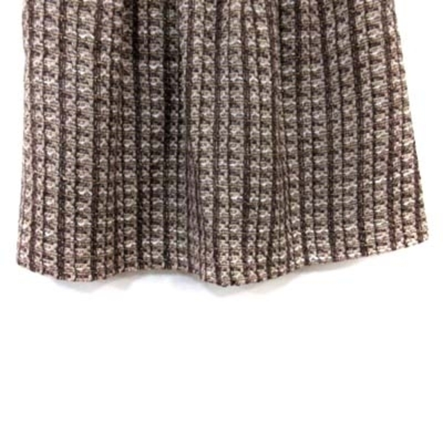 ビームスハート フレアスカート ギャザー ミニ 総柄 茶 ブラウン ベージュ レディースのスカート(ミニスカート)の商品写真