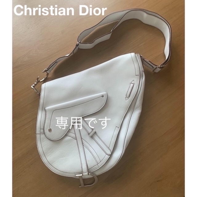 Christian Dior(クリスチャンディオール)の【希少】クリスチャンディオール　バッグ　サドル　白 レディースのバッグ(ショルダーバッグ)の商品写真