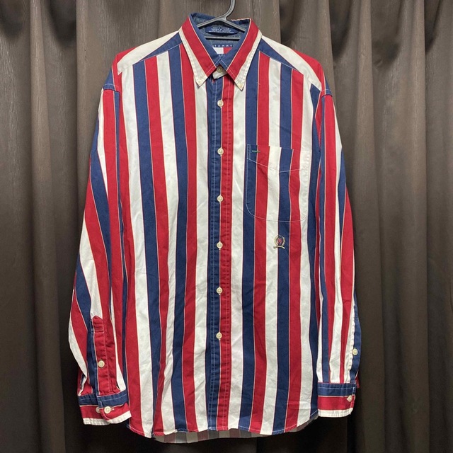 TOMMY HILFIGER(トミーヒルフィガー)のTOMMY HILFIGER 90s シャツ ストライプ M トリコロール   メンズのトップス(シャツ)の商品写真