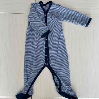 プチバトー(PETIT BATEAU)のPETIT BATEAU 足つきロンパース　12m(ロンパース)