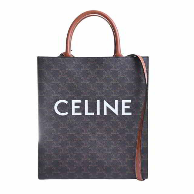 Celine セリーヌ トリオンフ スモール バーティカル カバ 2WAY トートバッグ ブラック PVC 【ブランド】