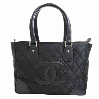 【中古】 CHANEL シャネル ナイロン パリニューヨーク マトラッセ ココマーク トートバッグ ブラック ナイロン 【ブランド】