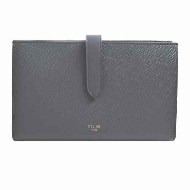 中古】 Celine セリーヌ ラージ ストラップ ウォレット 二つ折り財布