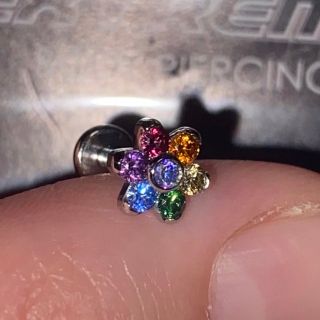 アナトメタルANATOMETAL フラワーエンド14gシャフト付 カラフル 虹の