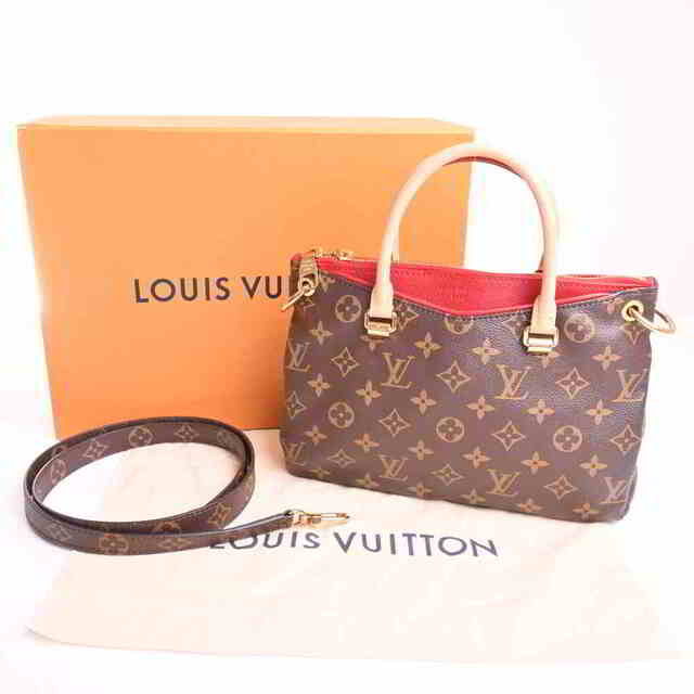 【中古】 LOUIS VUITTON ルイヴィトン モノグラム パラスBB 2WAY ショルダーバッグ ブラウン/レッド PVC gy