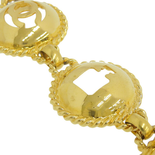 【中古】 CHANEL シャネル アイコンモチーフ チェーン ベルト ゴールド メタル gy