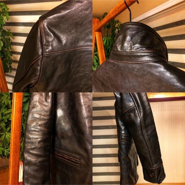 レザーカーコート　茶芯ホースハイド　馬革　レザージャケット 2XL メンズのジャケット/アウター(レザージャケット)の商品写真